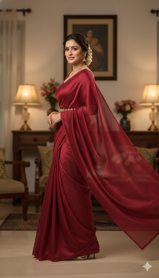 Party wear The Timeless Solid Silk Saree