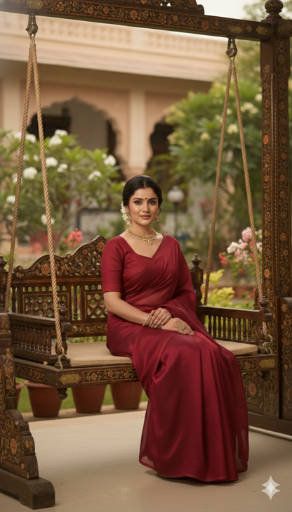 Party wear The Timeless Solid Silk Saree