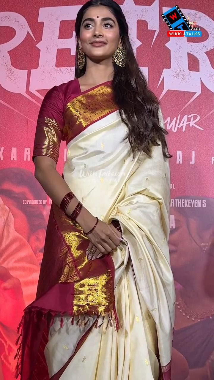 Royal Kanjivaram Inspired Cream & Maroon Silk Saree – Traditional South Indian Bridal Wedding Saree with Golden Zari Border | Festive Party Wear Ethnic Saree