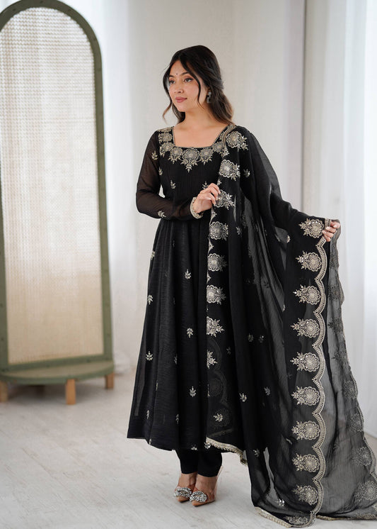 trending black ethnic wear anarkali