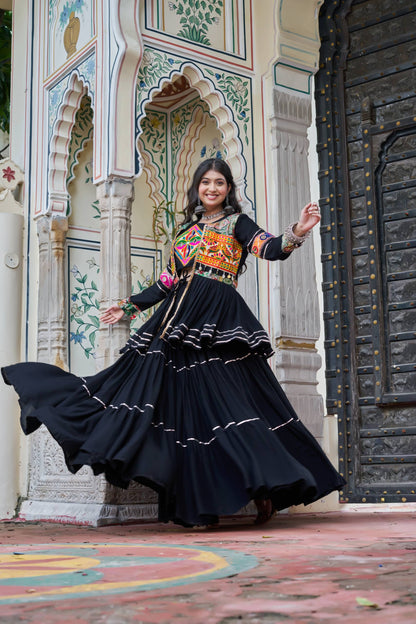Black  Koti Choli Lehenga Set for Women | Traditional Navratri & Festive Wear Outfit
