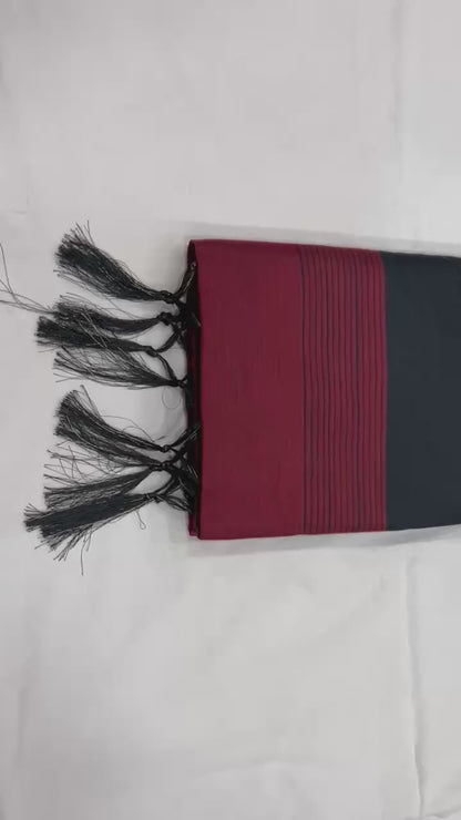 Royal Black Saree with Designer Pallu – Trending Look 2026-   Office wear bengal wear