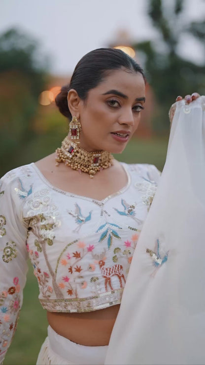 Silk Embroidered Lehenga Choli  dupatta  with Heavy Work Blouse – Wedding & Festive Wear